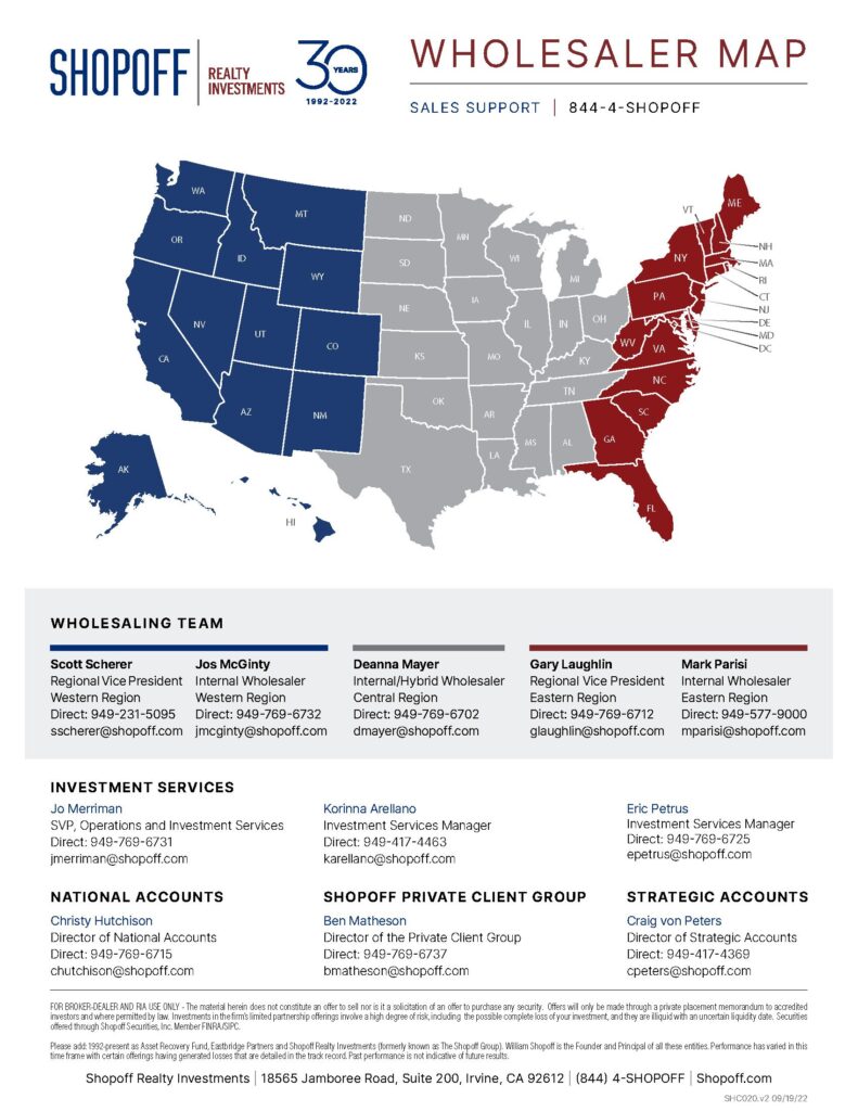 Wholesaler Map Shopoff Realty Investments